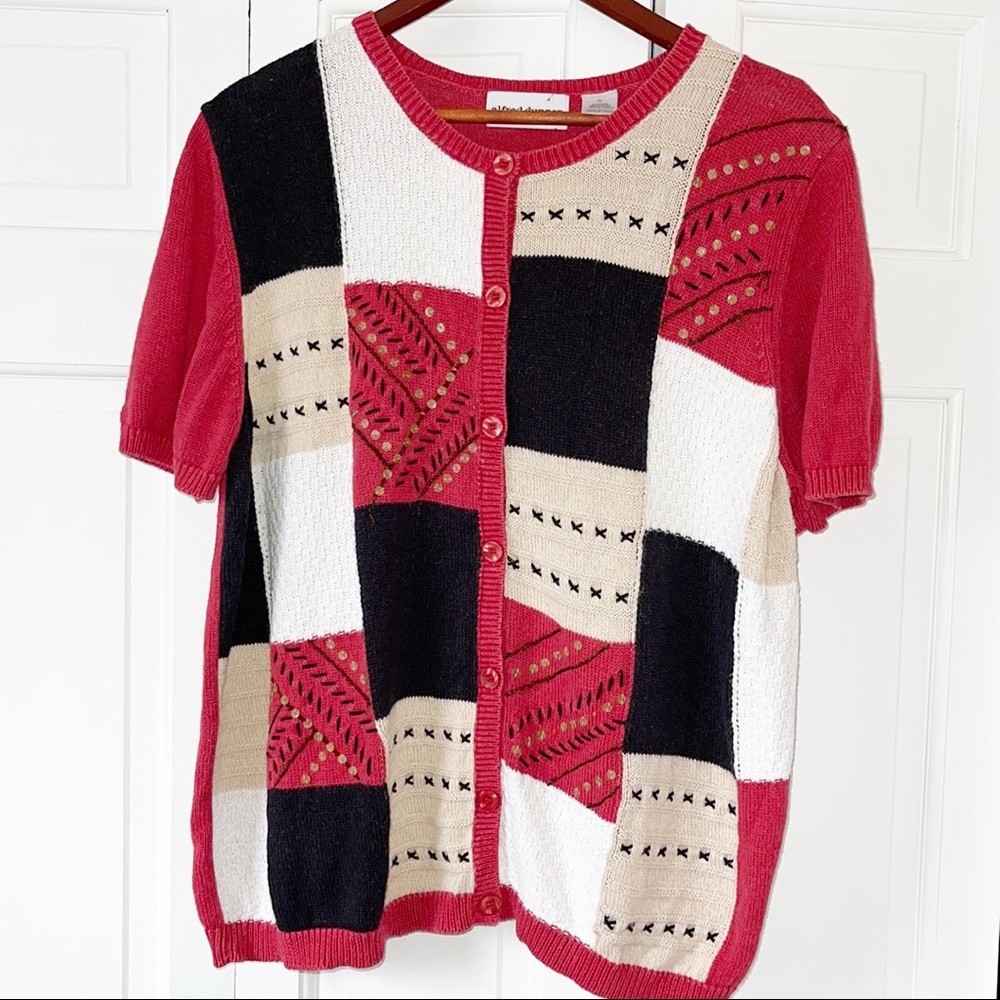 Alfred Dunner, Short Sleeve Cardigan Sweater, Size XL